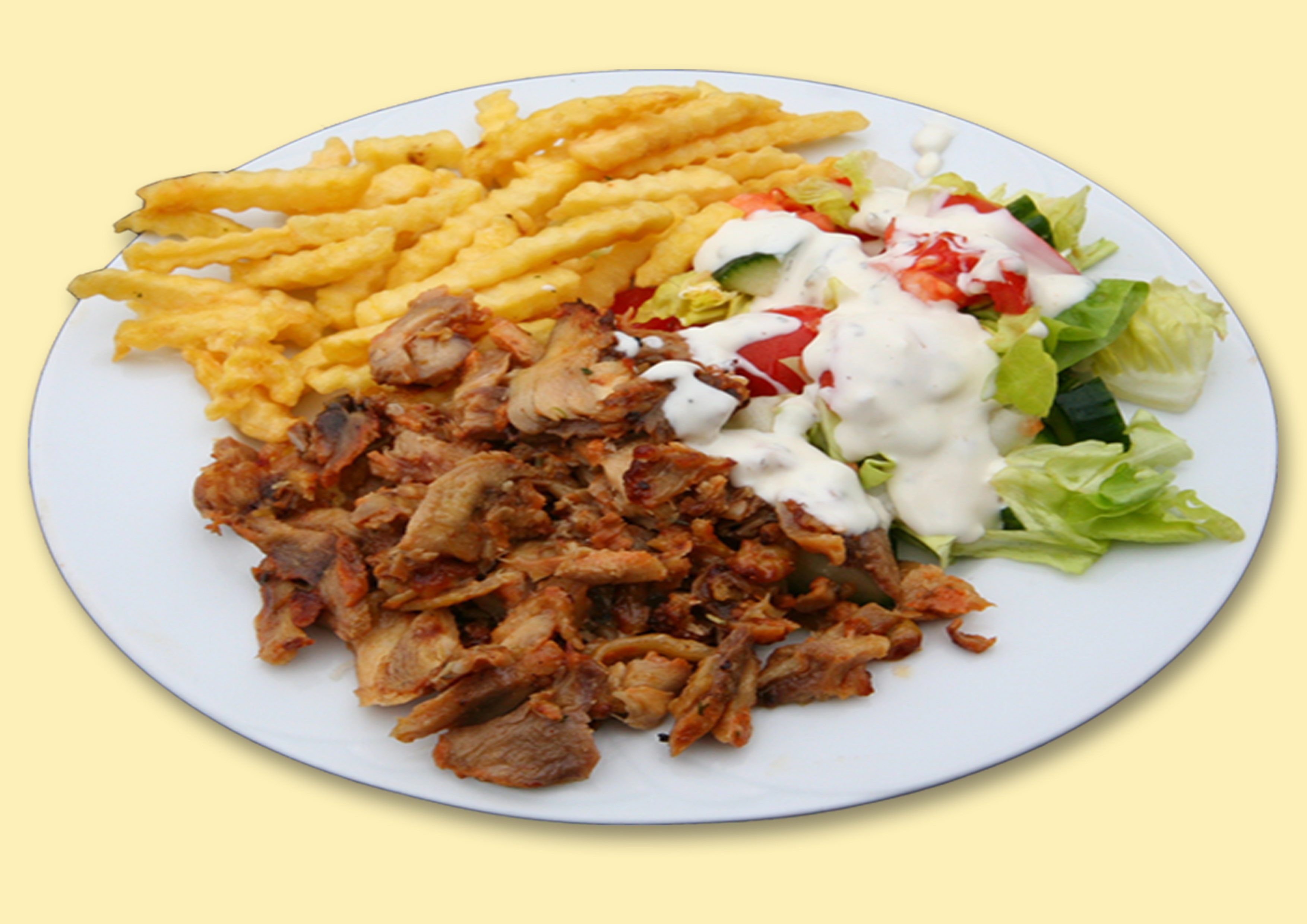 Gyros tál Csirke (A,C,G,I) - Gyros Teller Hühner - Gyros plate Chicken